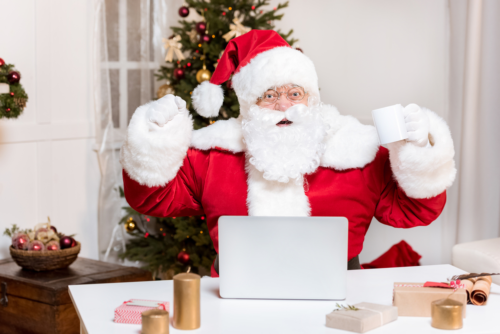 Santa with Laptop