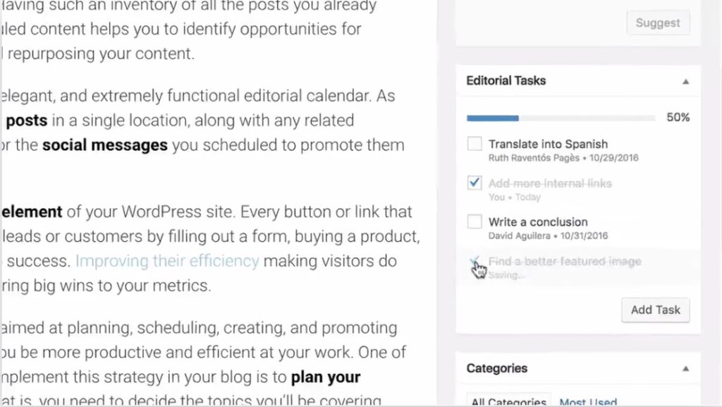 Screenshot of Related Content Suggestions