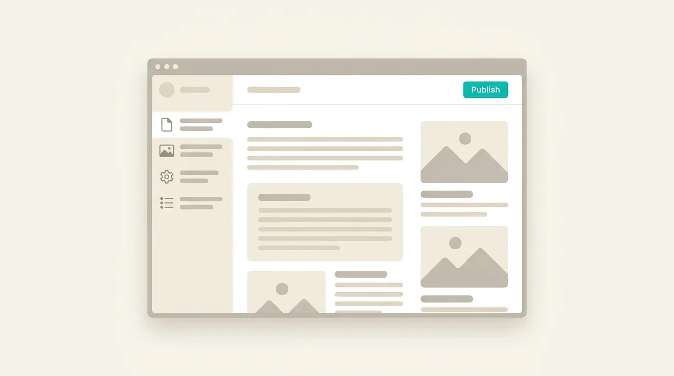 A simplified WordPress content management dashboard