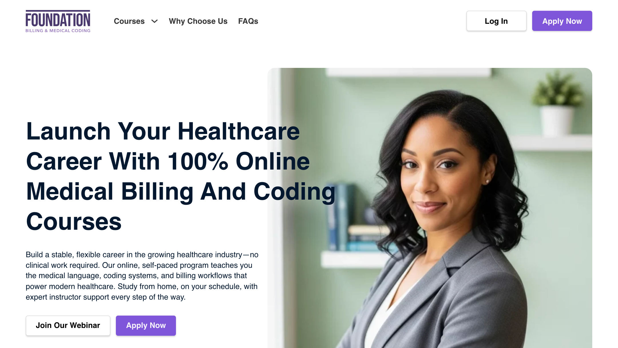 Foundation Billing and Medical Coding homepage — Launch your healthcare career with 100% online courses