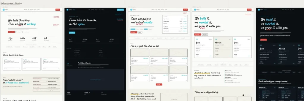 a slideshow of image mockup concepts